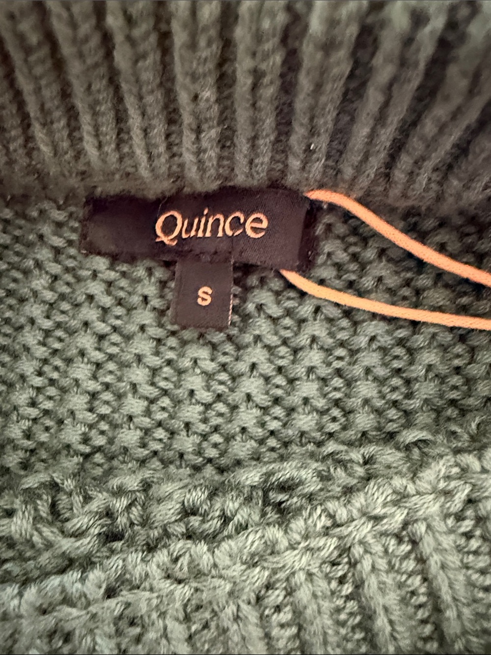 Quince green lCable Knit Crewneck Sweater - Picture 4 of 6